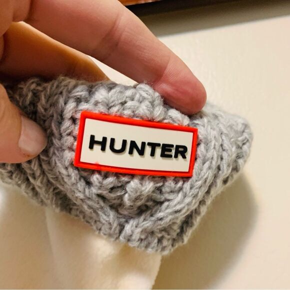 Hunter Boot liners cream fleece grey cable knit trim size xl - Picture 2 of 6